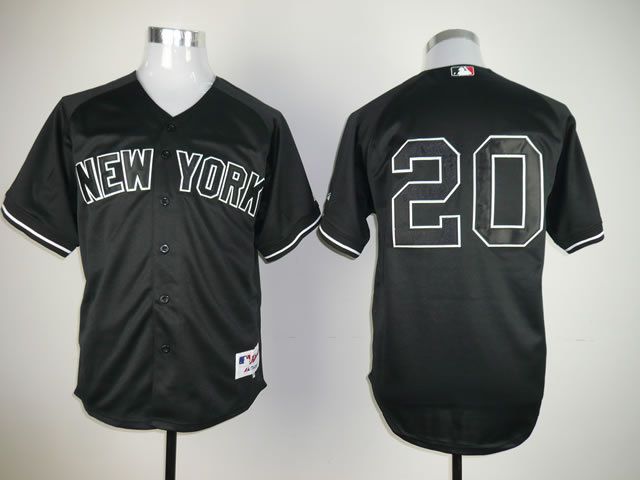 Men New York Yankees #20 No name Black MLB Jerseys